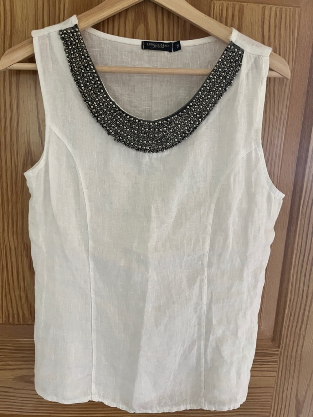 LUNGO L’ARNO BEADED LINEN TOP M